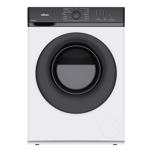 Lavadora C.Frontal Nilson Inverter 7 kg 1200 rpm Clase A. Blanco. Big Door. Electrónico. Vapor