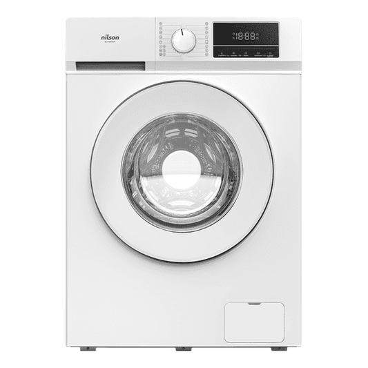 Lavadora C.Frontal Nilson Inverter 12 kg 1400 rpm A. Blanco. Big Door. Display. Vapor Antialérgico